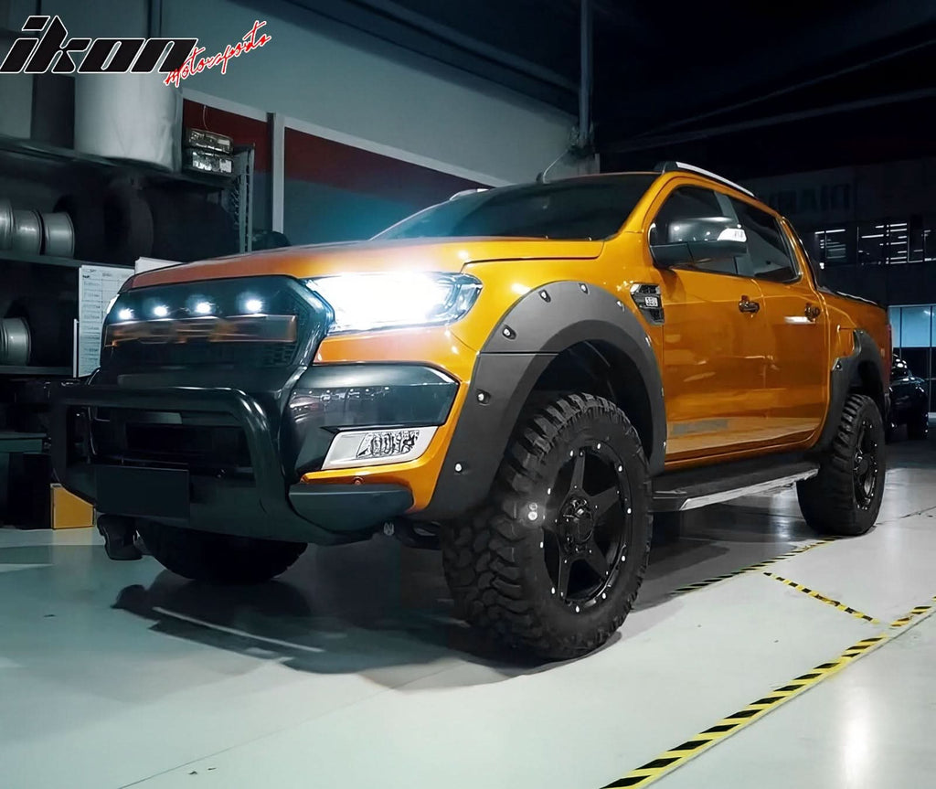 2011-2016 Ford Ranger T6 XL XLT Pocket Style Wheel Fender Flares Cover