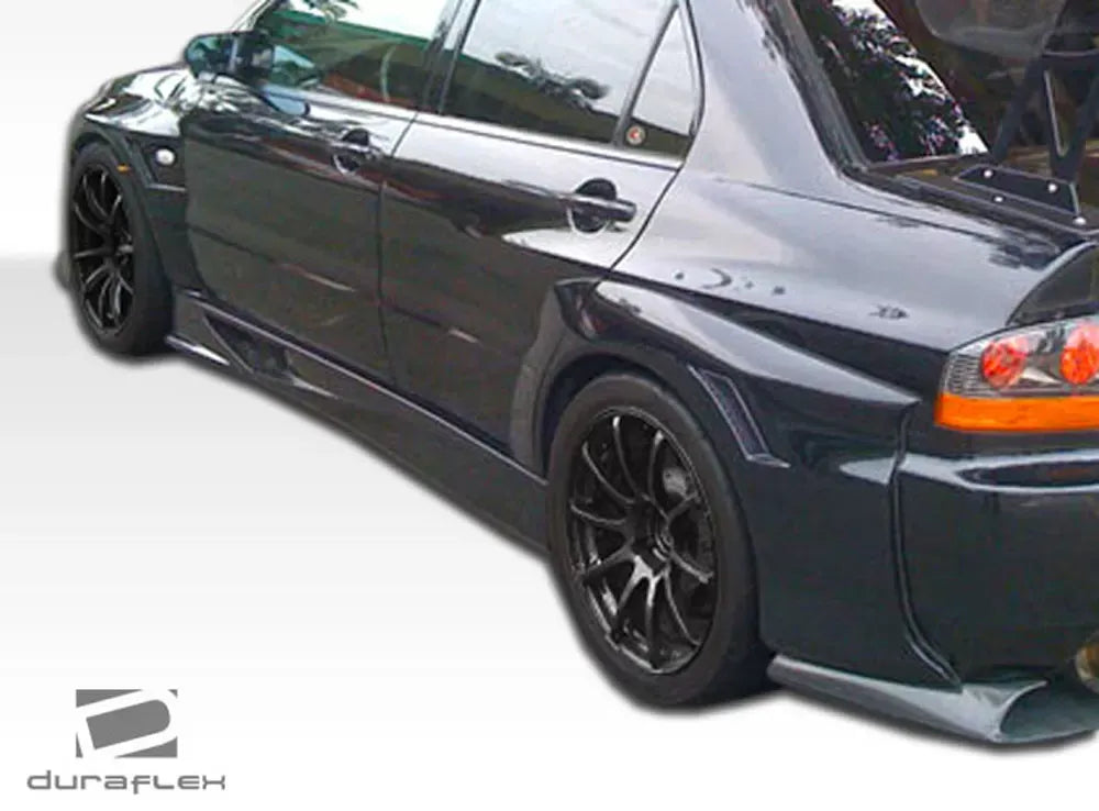 Duraflex VT-X Wide Body Side Skirts Compatible With 2003-2006 Mitsubishi Evolution - 2 Piece