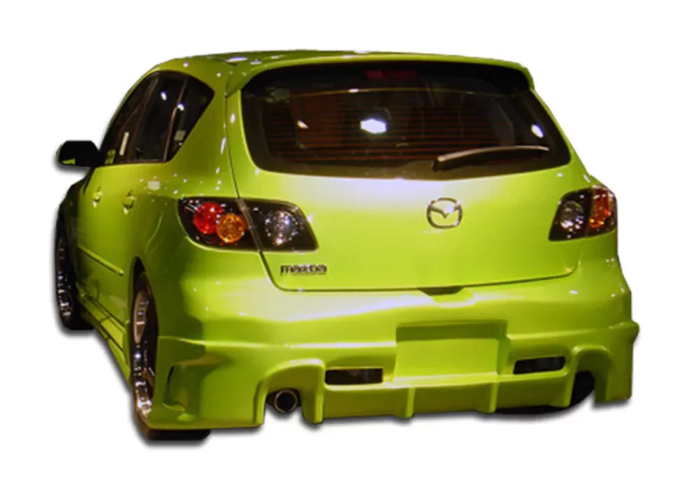 Duraflex Raven Rear Bumper Cover Compatible With 2004-2009 Mazda 3 - 1 Piece