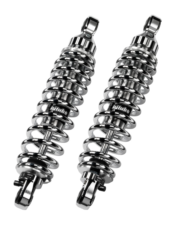 Bitubo Suspension Bitubo WME0 Twinshocks Adjustable: Spring Preload, Rebound, Length 321mm, Chrome Edition H0010WME03