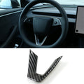 2024-2025 Tesla Model 3 Carbon Fiber Print Steering Wheel Panel Trim