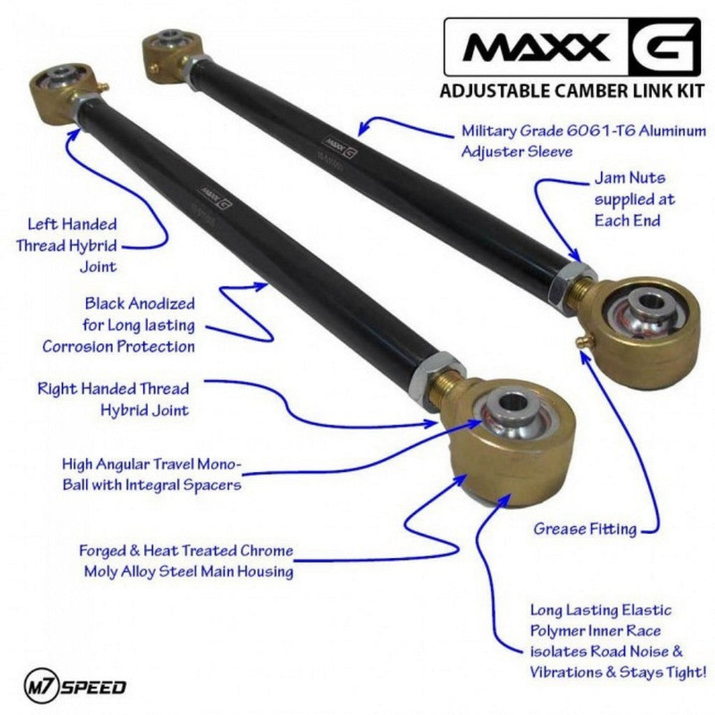 MAXX-G Adjustable Camber Links | Hybrid Polymer-MonoBall | 2 Link Kit