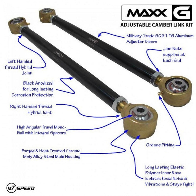 MAXX-G Adjustable Camber Links | Hybrid Polymer-MonoBall | 4 Link Kit
