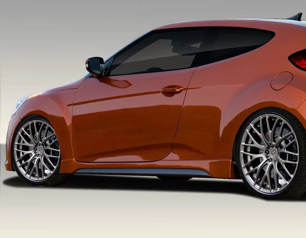 Duraflex Turbo Look Side Skirts Compatible With 2012-2017 Hyundai Veloster - 2 Piece