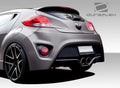 Duraflex Turbo Look Rear Bumper Cover Compatible With 2012-2017 Hyundai Veloster - 1 Piece