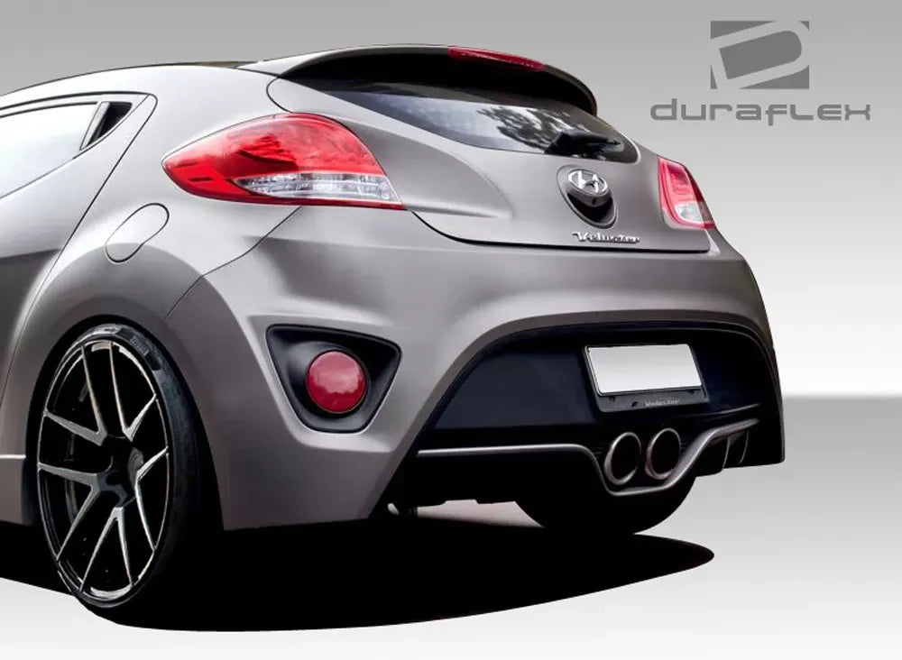 Duraflex Turbo Look Rear Bumper Cover Compatible With 2012-2017 Hyundai Veloster - 1 Piece