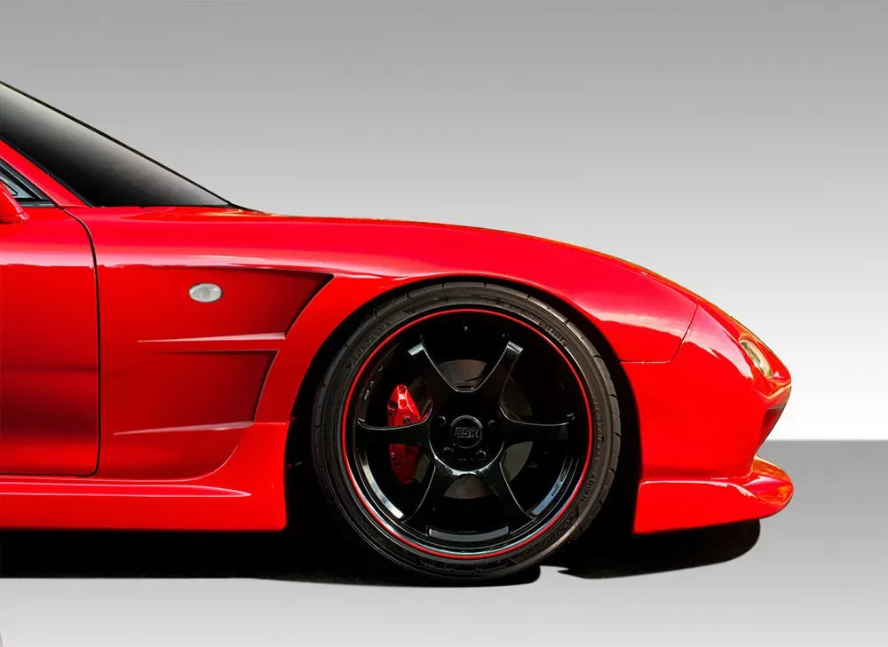 Duraflex B-Sport Front Fenders Compatible With 1993-1997 Mazda RX7 - 2 Piece