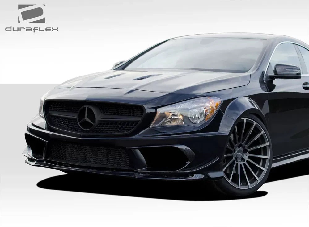 Duraflex Black Series Look Wide Body Front Bumper Cover Compatible With 2014-2015 Mercedes CLA - 7 Piece