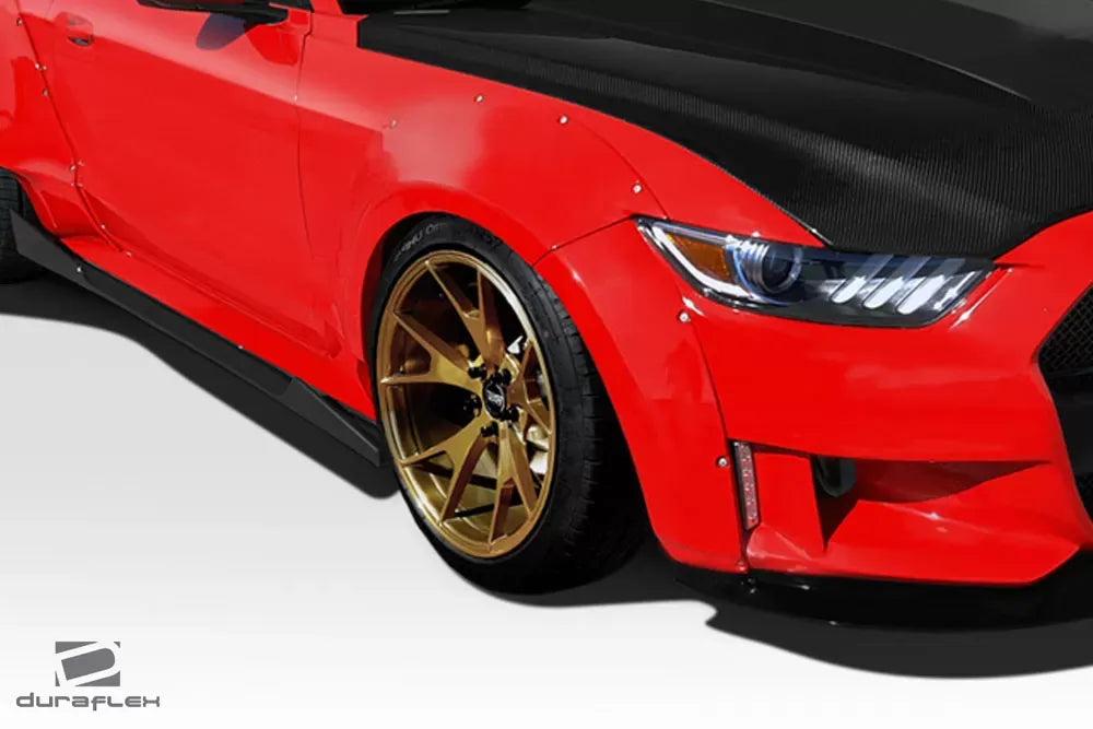 Duraflex Grid Wide Body Front Fenders Flares Compatible With 2015-2017 Ford Mustang - 4 Piece