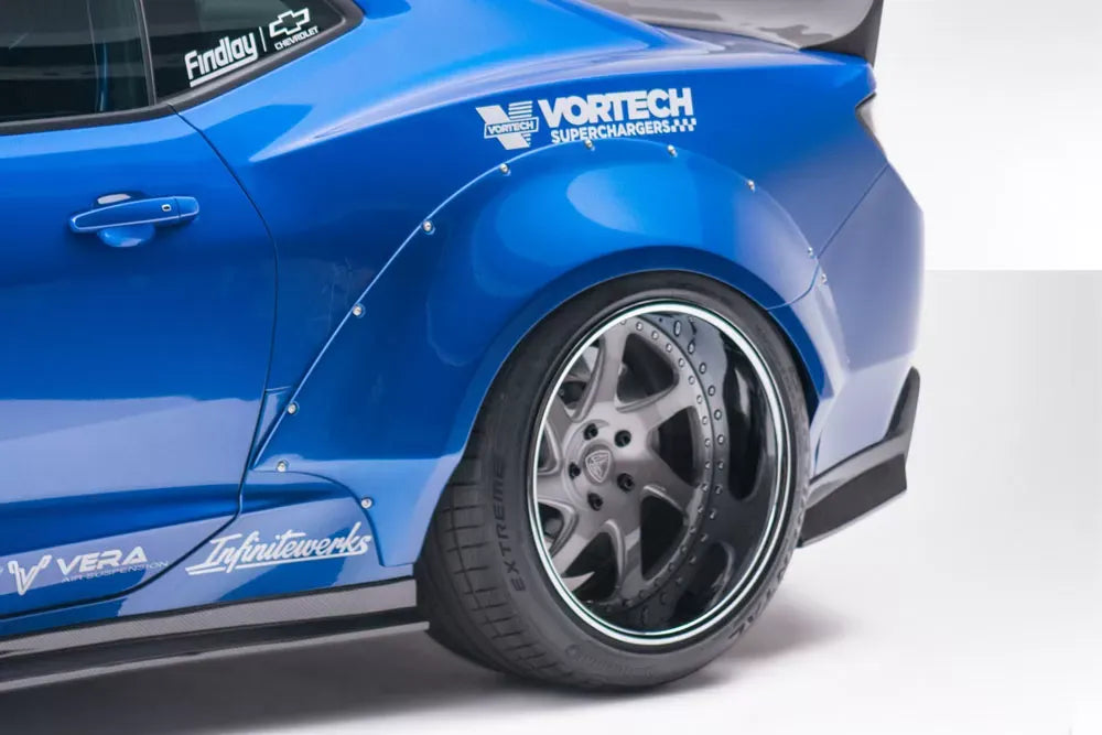 Duraflex Grid Rear Fender Flares Compatible With 2016-2018 Chevrolet Camaro - 4 Piece