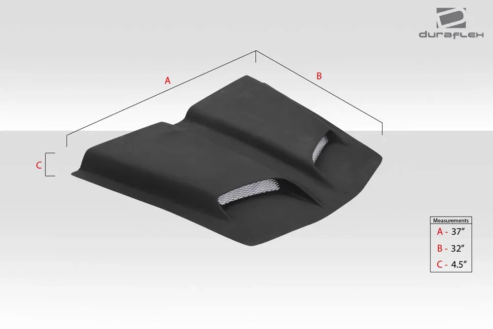 Duraflex Universal Feed Dual Ram Air Hood Scoop Body Kit - 1 Piece