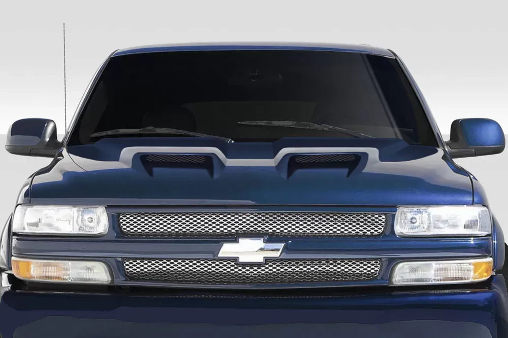 Duraflex Dual Ram Air Hood Compatible With 1999-2002 Chevrolet Silverado - 1 Piece