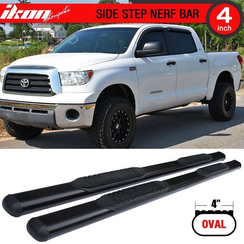 2007-2021 Toyota Tundra Double Cab 4" Oval Running Boards Stainless