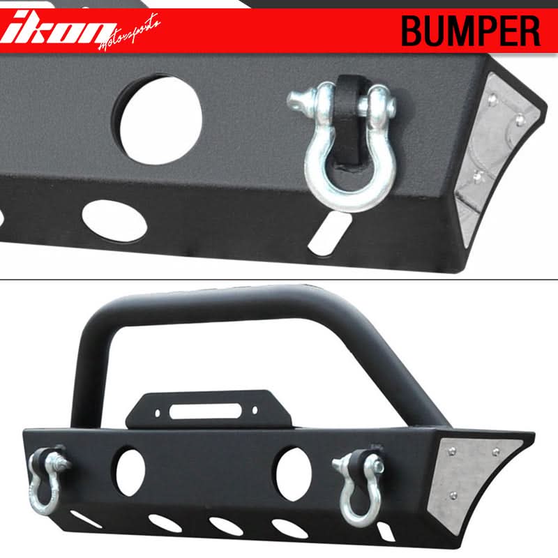 2007-2017 Jeep Wrangler JK Front Bumper Guard Winch Plate Light Steel