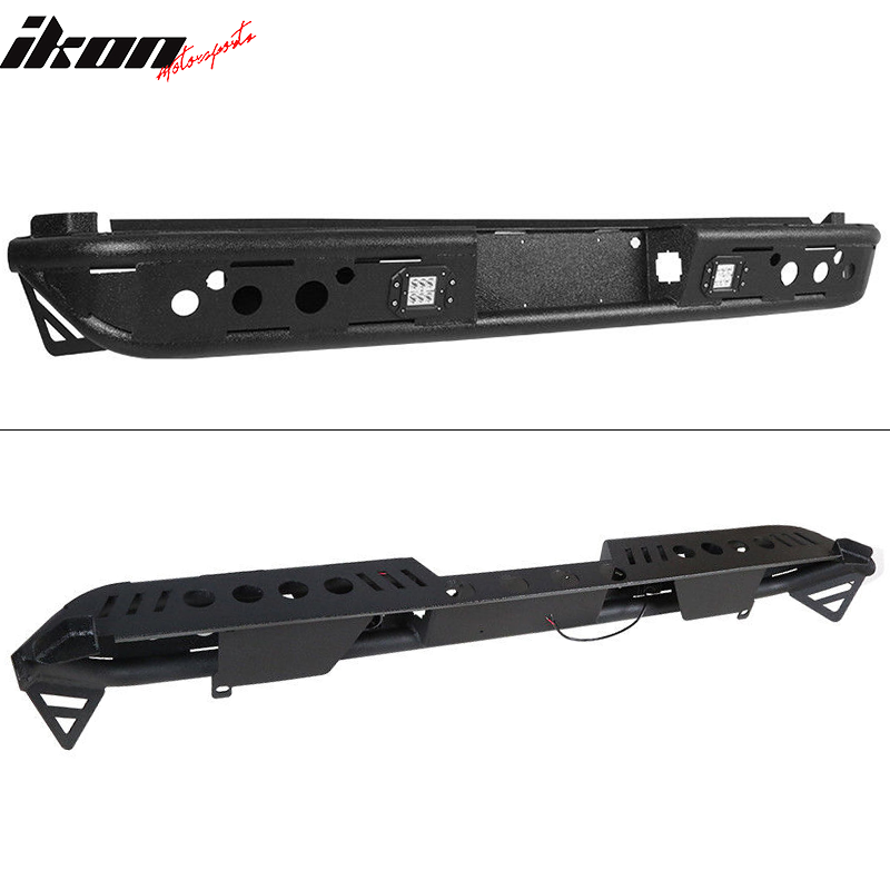 2015-2022 Ford F150 Textured Black Rear Bumper Guard LED Lights Lamp