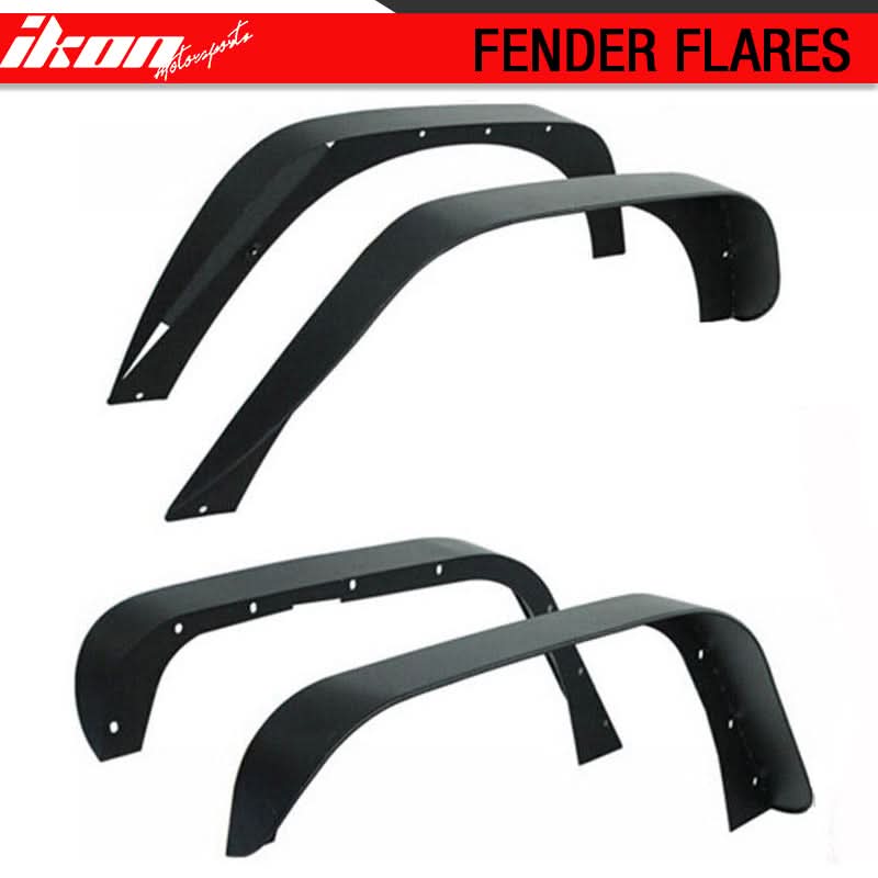 2007-2017 Jeep Wrangler Jk Textured Flat Style Fender Flare Steel