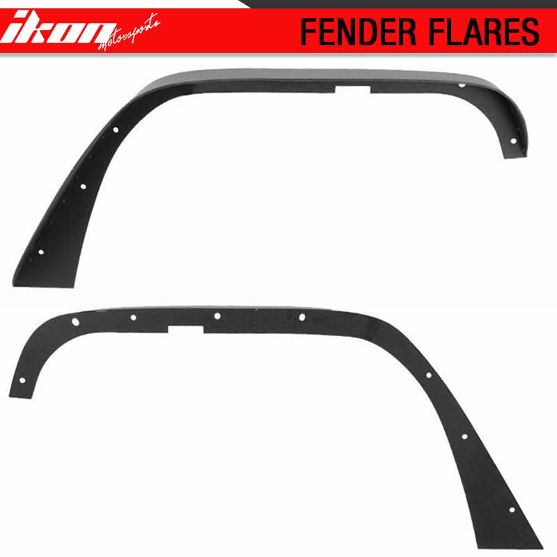2007-2017 Jeep Wrangler Jk Textured Flat Style Fender Flare Steel
