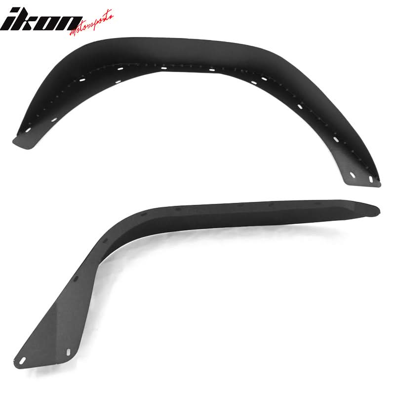 2018-2023 Jeep Wrangler JL Flat Black Side Fender Flare Iron Steel 4PC