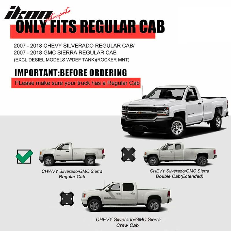 Fits 07-18 Silverado GMC Sierra 5In Steel Side Steps Bars