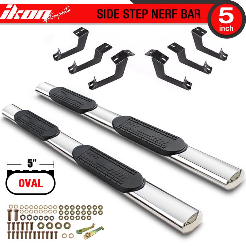 2015-2022 Ford F150 Super Crew Cab 5" Oval Running Board Stainless