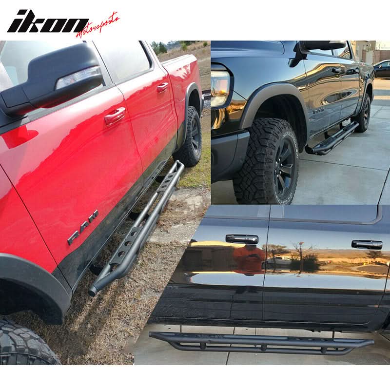 2009-2023 Dodge Ram 1500 Textured Black Running Boards Iron Steel