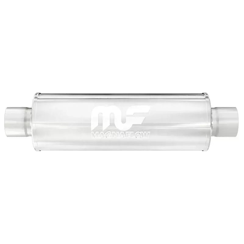 MagnaFlow 7" Round Straight-Through Performance Exhaust Muffler 12773, 4" Inlet/Outlet