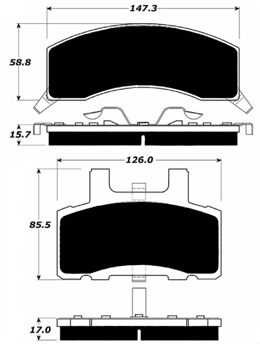 Porterfield Brake Pads for 1997 GMC SUBURBAN 1500 4WD 13" Rear Shoe