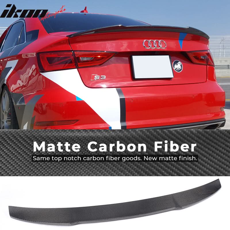 2015-2017 Audi S3 8V JC Style Rear Trunk Spoiler Wing Carbon Fiber