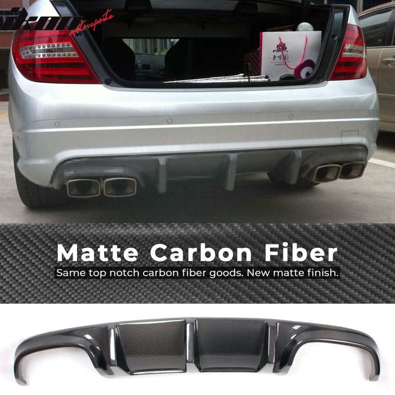 2008-2011 Benz C Class W204 C63 TMS Style Rear Diffuser Carbon Fiber