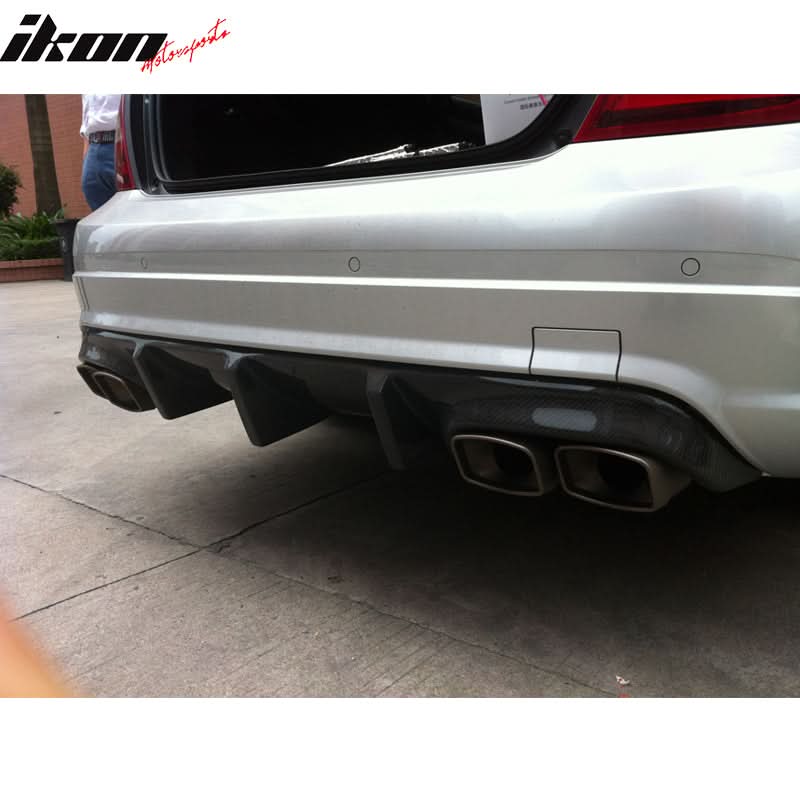 2008-2011 Benz C Class W204 C63 TMS Style Rear Diffuser Carbon Fiber