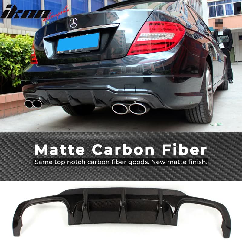2012-2015 Benz C Class W204 C63 Style Rear Lip Diffuser Carbon Fiber