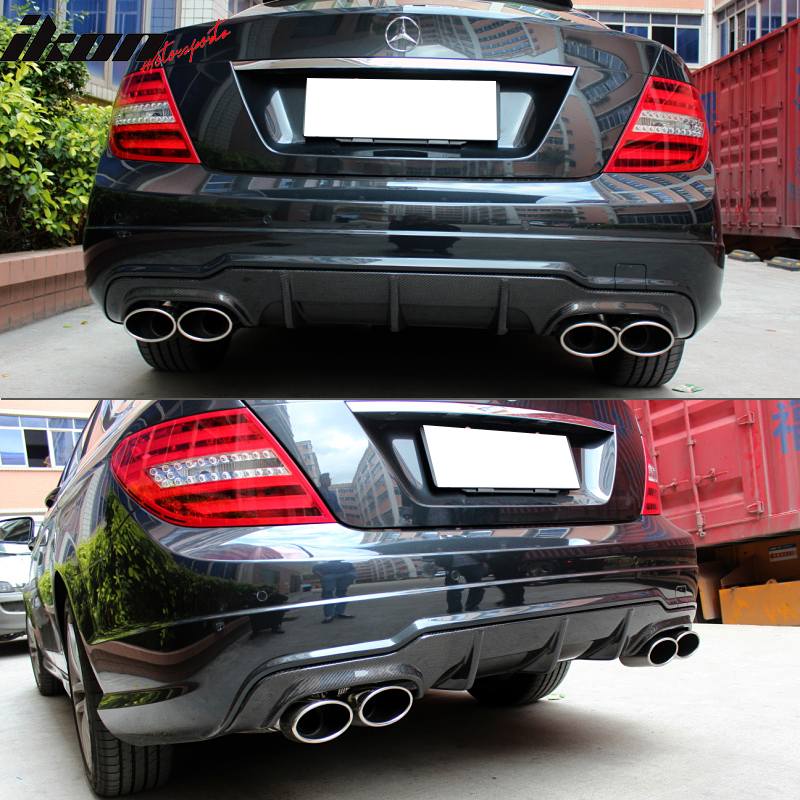 2012-2015 Benz C Class W204 C63 Style Rear Lip Diffuser Carbon Fiber