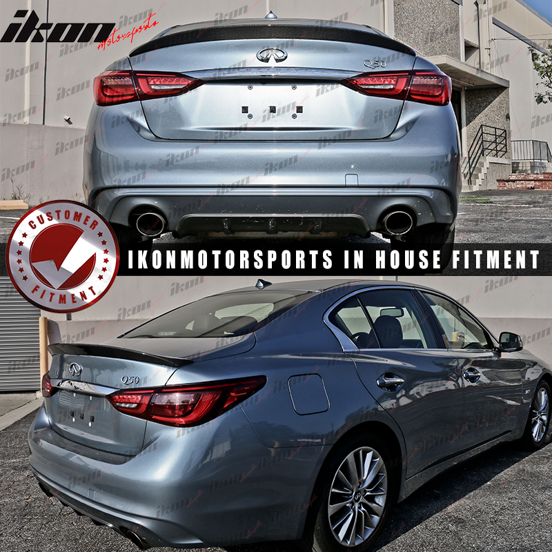2014-2023 Infiniti Q50 ST Style Rear Trunk Spoiler Wing Carbon Fiber