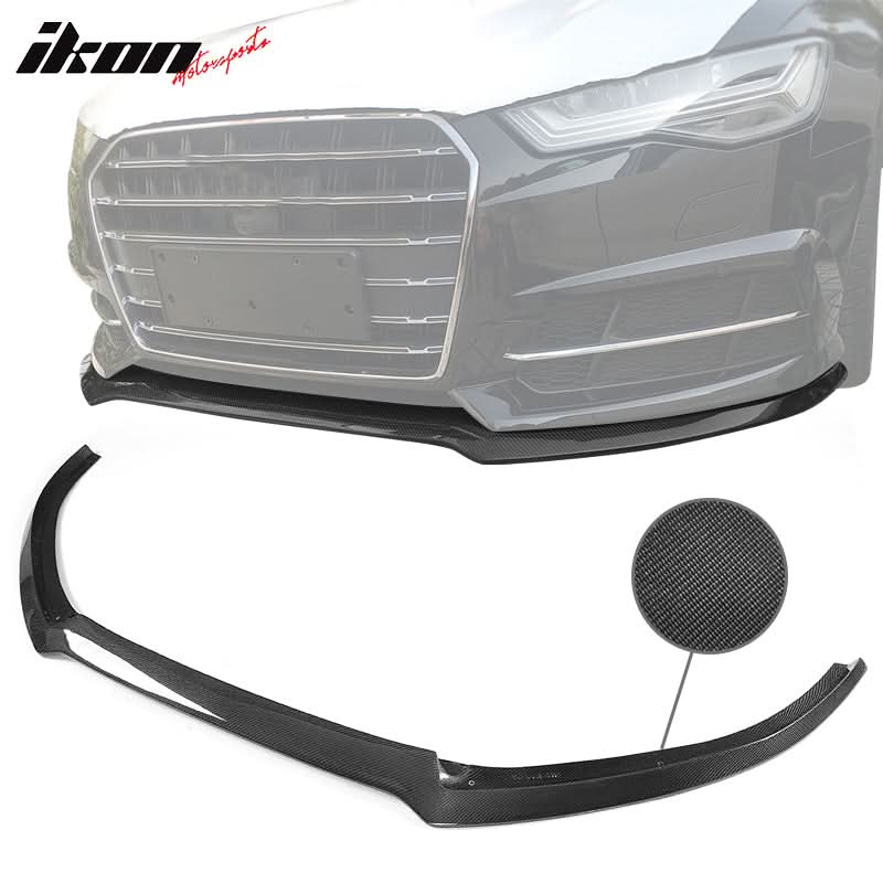 2016-2018 Audi A6 S6 S Line JC Front Bumper Lip Spoiler Carbon Fiber