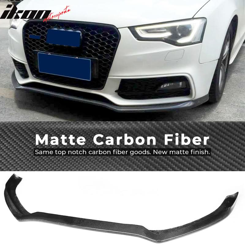2013-2017 Audi S5 B8.5 DV Style Front Bumper Lip Kit Carbon Fiber FRP