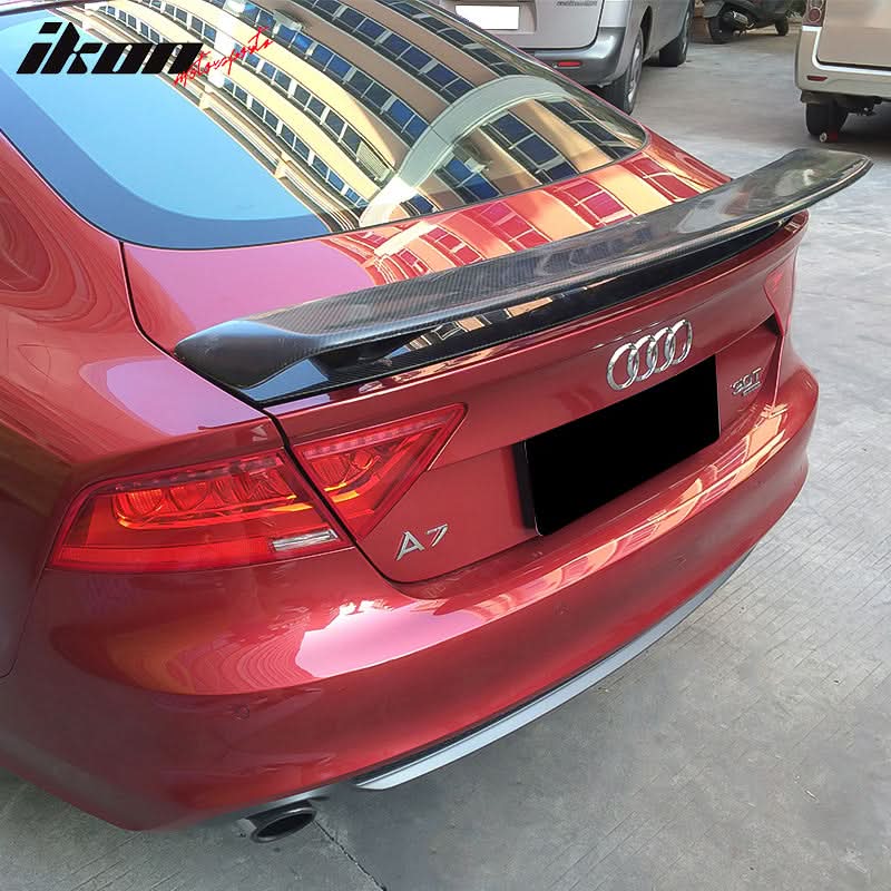 2016-2018 Audi A7 4G8 TTS Style Rear Trunk Spoiler Wing Carbon Fiber