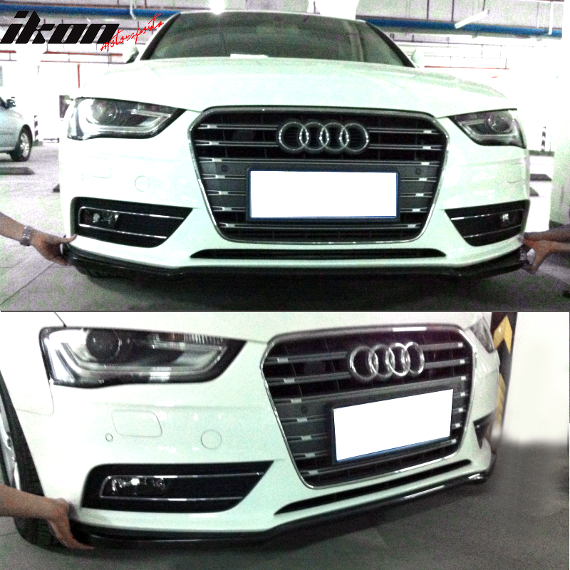 2013-2016 Audi A4 B8.5 Sedan STK Style Front Bumper Lip Carbon Fiber