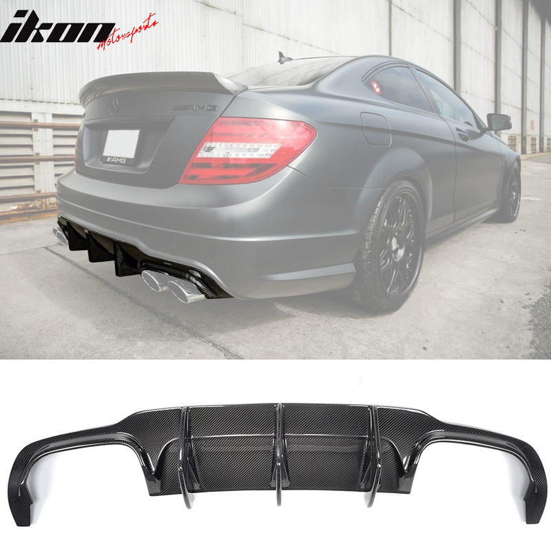 2012-2015 Benz W204 C63 AMG Style Rear Bumper Diffuser Carbon Fiber