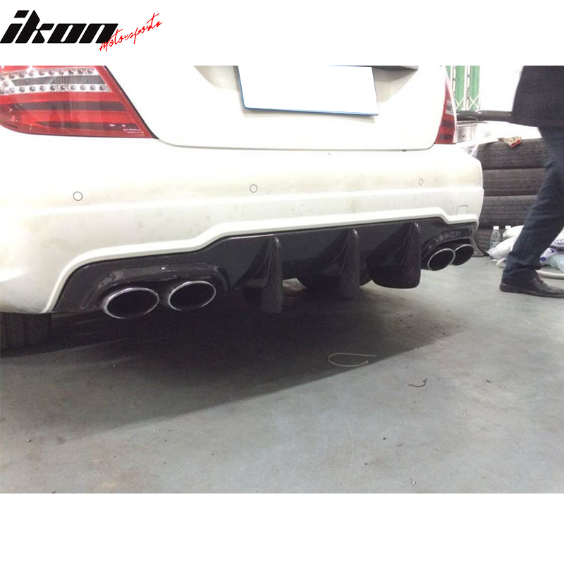 2012-2015 Benz W204 C63 AMG Style Rear Bumper Diffuser Carbon Fiber