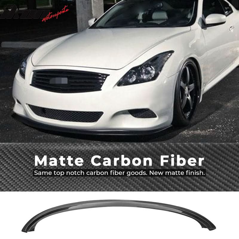 2008-2014 Infiniti G37 Coupe ST Style Front Bumper Lip Carbon Fiber