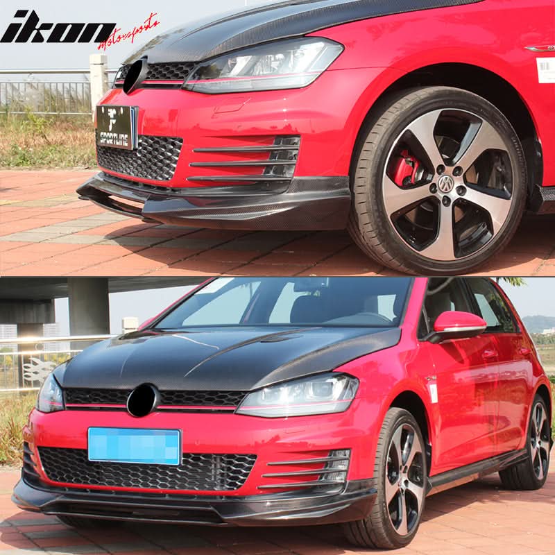 2014-2018 Volkswagen GTI MK7 RG Style Front Bumper Lip Carbon Fiber