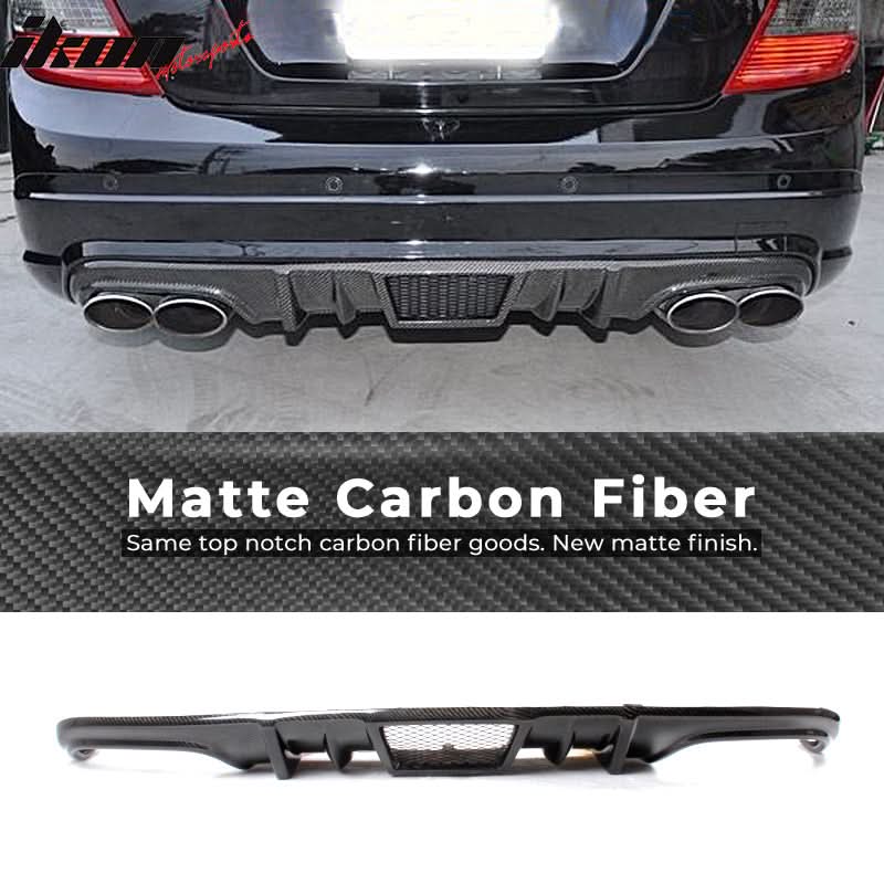 2008-2011 Benz W204 C63 R Style Rear Bumper Lip Diffuser Carbon Fiber