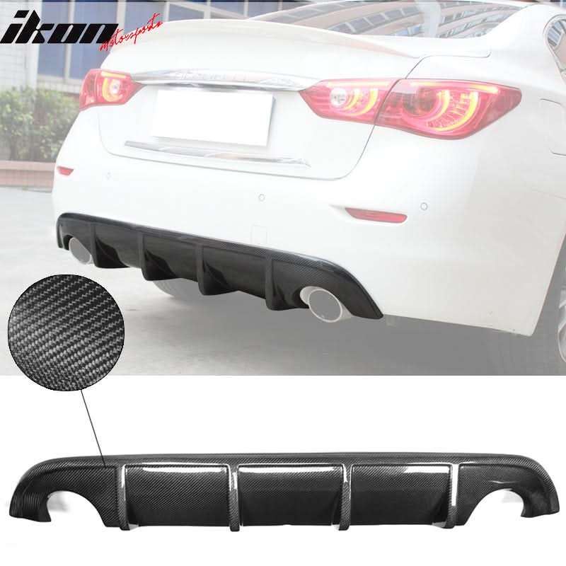 2014-2017 Infiniti Q50 V37 S Style Rear Bumper Diffuser Carbon Fiber