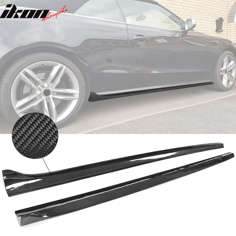2008-2016 Audi A5 Quattro S5 2Dr JC Style 2PC Side Skirts Carbon Fiber