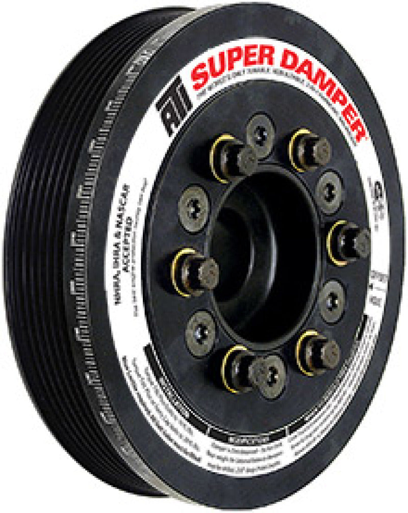 ATI Damper - 6.325in - Steel - Ford SB & 6 Cyl - 3 Bolt OEM - 3.35in Long - C-Timing - 3 Ring ATI918023
