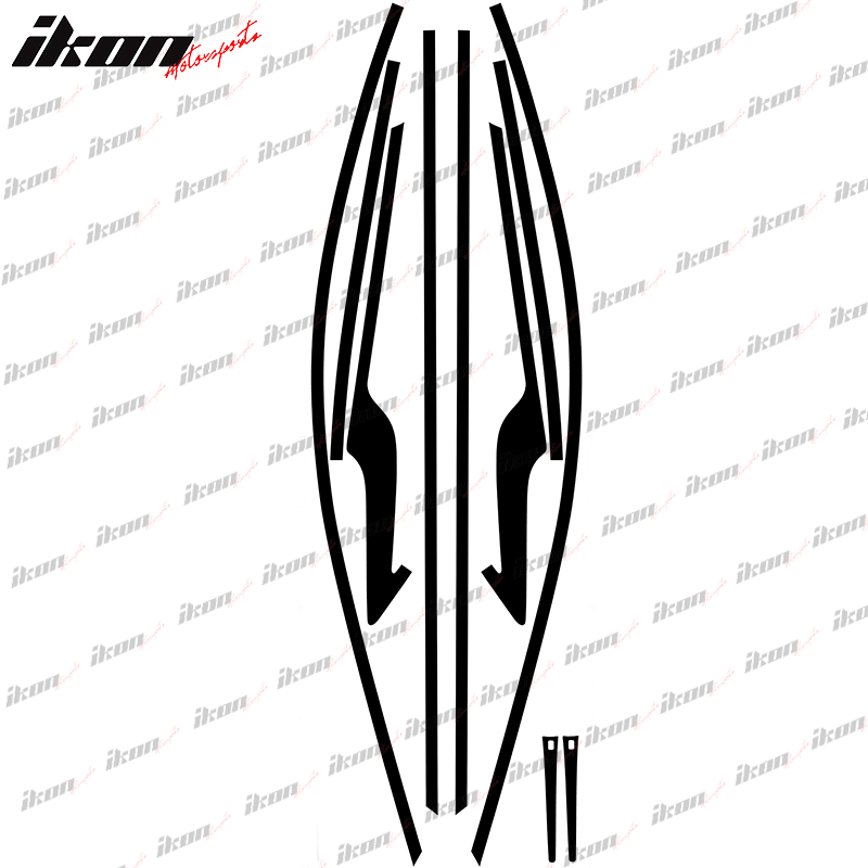 2017-2019 Infiniti Q60 Coupe Gloss Black Window Trim Chrome Delete Kit