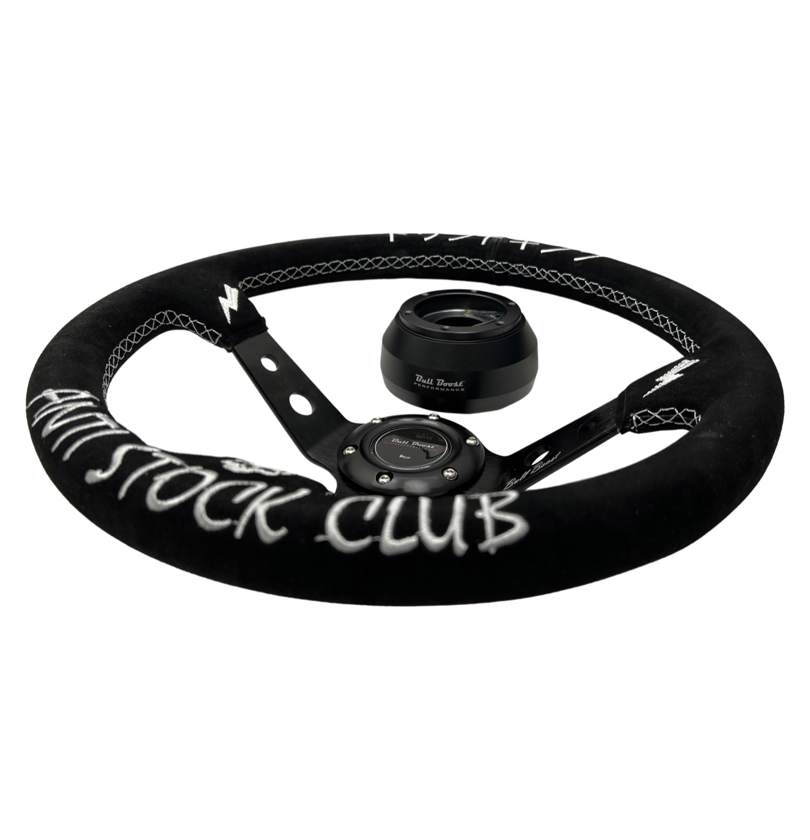 Suede Deep Dish Steering Wheel + Short Hub Adapter Boss Kit For Subaru BRZ FRS tC xB xD