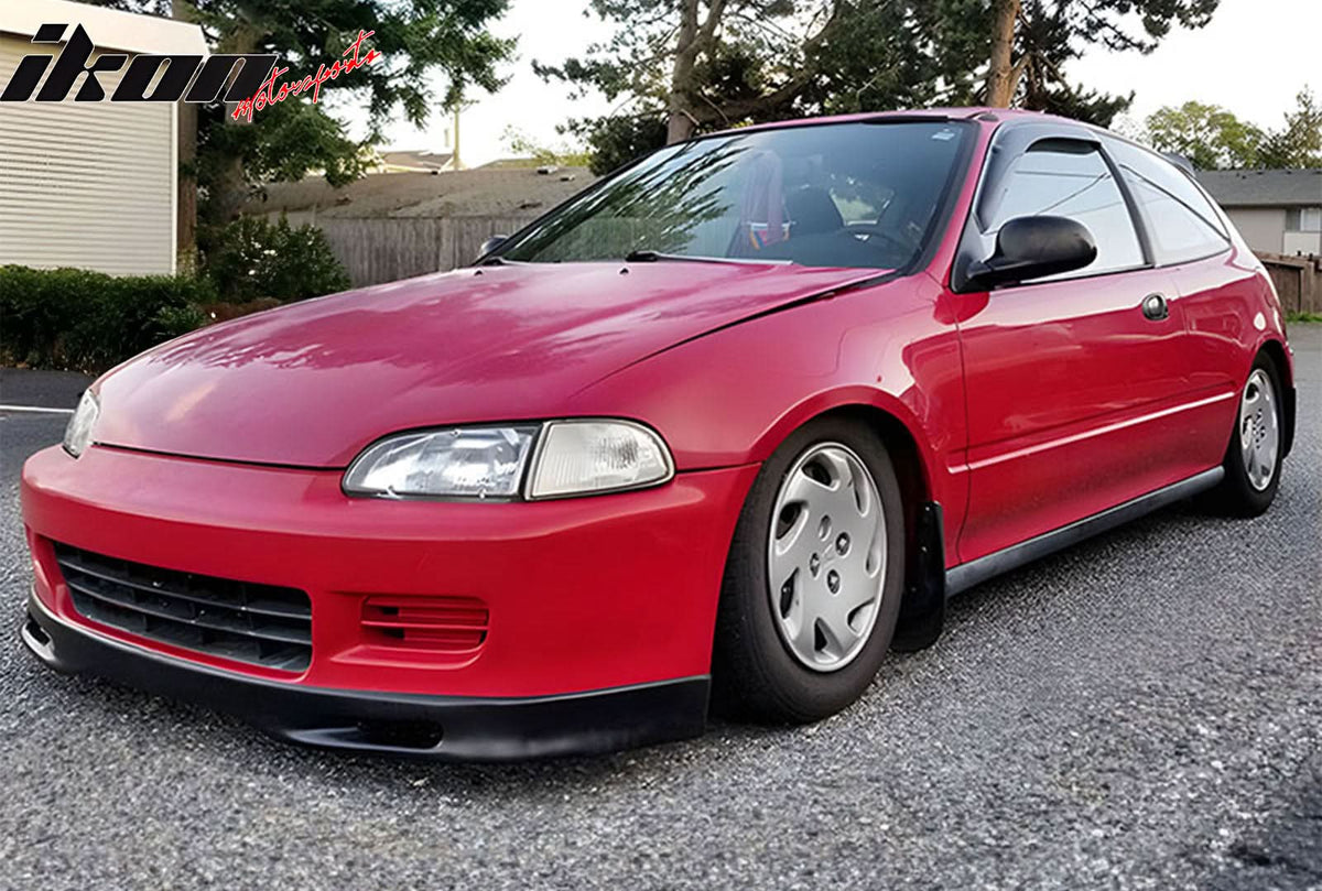 1992-1995 Civic PU Spoon Style Unpainted Black Front Bumper Lip PU