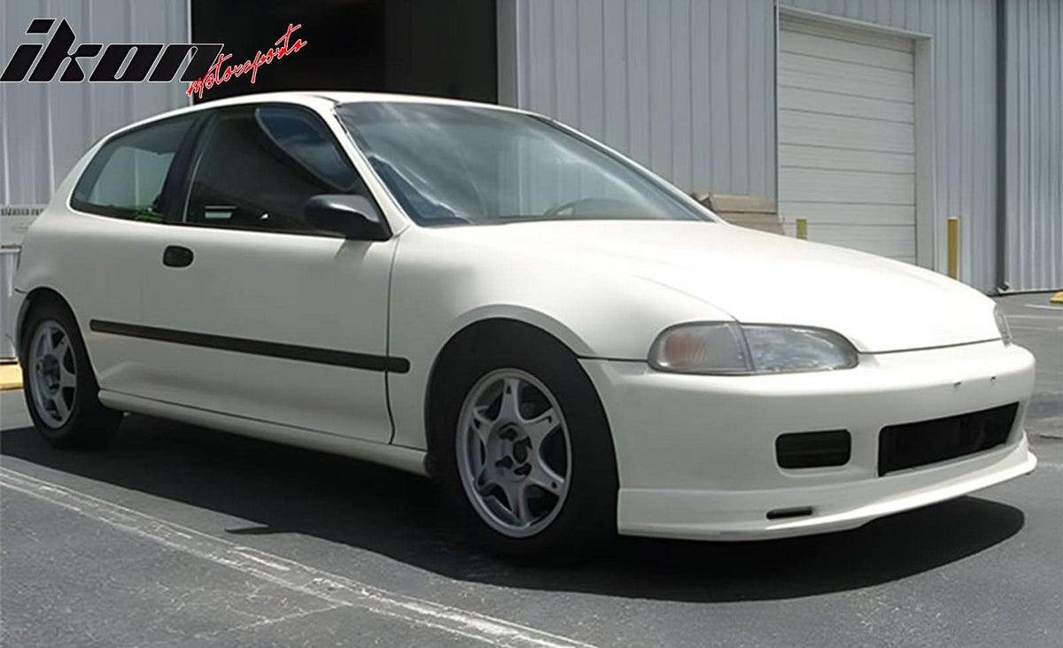 1992-1995 Civic PU Spoon Style Unpainted Black Front Bumper Lip PU