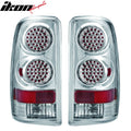 2000-2006 Suburban Chrome Housing Clear Lens Tail Lights Brake Lamps
